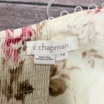 V Chapman The Valentina English Rose Ivory Pink Floral Strapless Midi Dress 14 Photo 9