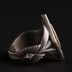 925 Silver Plated Cross Ring for Men Women,Punk Ring,Hip Hop Ring Photo 3