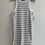 Old Navy  Fitted Striped Sleeveless Rib-Knit Mini Dress in White Navy Size L Tall Photo 5