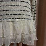 Lily White  Striped Ruffle Hem Top - Black and White Photo 2
