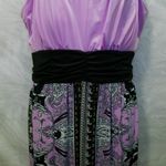 Just Love Sleeveless Halter Dress   Purple Paisley Matte Jersey  Dress Size 1X Photo 2