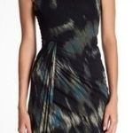 H by Halston H Halston Dress Sheath Cocktail Ruched Sleeveless Black Blue Size S Photo 0