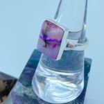 Dendritic Scenic Agate Gemstone Ring Pink Photo 0