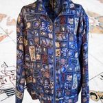 Vintage Out Brook Silk Bomber Zip Front Nautical Marine Wear Jacket Blue Small Photo 1