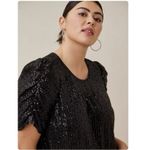 Torrid  Black‎ All Over Sequin Ruched Short Sleeve Top Size 1X Photo 1