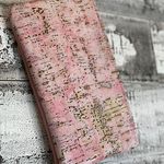 Acid wash Leather Pink & metallic Gold 10”x6” wristlet. Photo 1