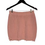 Mable Julia Distressed Raw Hem Knit Sweater Mini Skirt in Salmon Size Medium Pink Photo 1