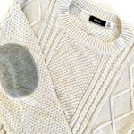 BDG Urban Outfitters Cable Knit Elbow Patches Sweater Women's Small Cream Y2K Photo 2