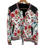 Olivia Culpo x Le Tote Reversible Bomber Jacket Floral Print Faux Leather size L Size L Photo 3