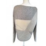 Vince  Geometric Pattern Gray and Cream Sweater, Large Photo 2