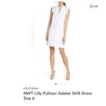Lilly Pulitzer Adalee Shift Dress Pearl Ruffle Collar Mock Neck White Size 12 M Photo 3
