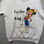 Disney VTG Mickey Mouse Sweatshirt White Size M 90s Velva Sheen Keystone Skiing Photo 1