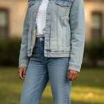 George Womens Jean Jacket Sherpa Lined Trucker Size M Blue Size M Photo 0