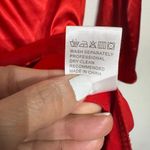 Hyperfire Red Satin Off The Shoulder Long Sleeve Tie Back Mini Dress Sz XS Photo 7