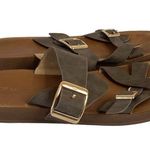 Top Moda Pleather Double Buckle Slip-On Footbed Slides Photo 9