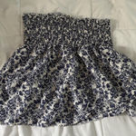 Brandy Melville white and blue floral  skirt Photo 0