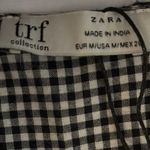 Zara TRF Size M Gingham Embroidered Mini Dress Tassels Boho Eyelet Babydoll Black Size M Photo 2