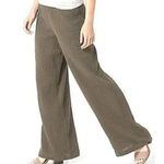 Lisa Rinna Collection Brown Crepe Gauze Muslin Full Length Wide Leg Pants Size 26W Photo 0