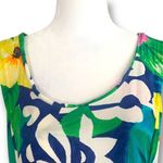 Vintage 90s Jams World Floral Sleeveless Dress Blue Pink Hibiscus Floral Print Size XS Photo 4