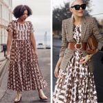 Maeve by Anthropologie Bernadette Rose Gold Sequin Tiered Midi Dress Size 1X Photo 4