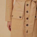 Farm Rio Ran Nude Cotton Pocket Trench Coat Photo 11