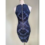 B.Darlin Blue Velvet Burnout Body Con‎ Mini Dress 1/2 Glam Boho Y2K Whimsigoth Photo 2