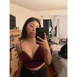 Cider  Black Maroon Sparkly Glitter Lace Cropped Tank Top Small NWOT Photo 5