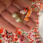 Orange Pink Red Floral Swimsuit Bikini Ruffle Bandeau Halter Top XL NWOT Pink Photo 4