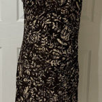 Ralph Lauren Lauren Dress Womens14 Floral Wrap Brown Tan Rouched Waist Classic Photo 0