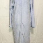 Oscar de la Renta  Ladies S/M Baby Blue Plush Full Zip Lg Sleeve Robe Housecoat Photo 0