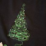 Cat Christmas Tree Beaded Embroidered Holiday Long Sleeve Tee Size 2XL XXL Black Photo 4