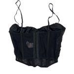 Ruched Mesh Corset Top in Black Photo 2
