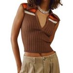 Torn By Ronny Kobo Ronny Kobo Brown Striped Knit Top NEW Photo 0