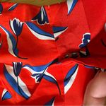 Whistles Women’s Mimi Dress Floral Tulip Silk Ruffle Surplice Size 4 Red Photo 6