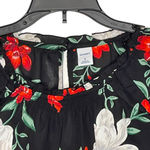 Old Navy Blouse Size Medium Black With Multi Color Floral Flared Sleeves Womens Photo 1