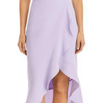 AQUA  Lilac Crepe Scoop Neck Ruffle Midi Dress Size 8 New with Tags‎ Photo 0