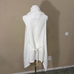 Bryn Walker  White Linen Asymmetrical Vest Womens Boho Coastal Fairy Photo 2