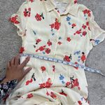 Reformation Women’s Sheila Floral-print Georgette Midi Shirt Dress Ecru Size 2 Photo 13