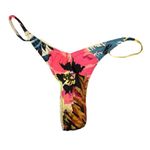 VVS Bright Floral Thong Bikini Swim Bottom Size Medium NWT‎ Pink Photo 0