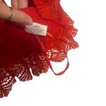 INDIKAH Women's Size Large Red Lace Embroidered Tie Slv Zip Back Tank Top Photo 3