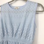 Velzera Mini Dress Light Blue Floral Embroidered Sleeveless Lined Size S Photo 1