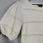 House of Harlow 1960 Knit Sweater Top Womens XS Cream Short Puff Sleeve Cottage‎ Photo 1