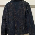 Chico's Design Black Denim Embellished Trucker Jacket sz XL Photo 7