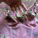 Victoria's Secret  PINK EMBROIDERED FLORAL MESH BUSTIER CORSET CROP Photo 2