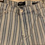 Nine West NWT Women’s  striped denim capris chrystie cropped jeans blue white Photo 6