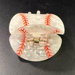 Baseball Hair Claw/ Clip White Photo 4