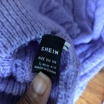 SheIn One-Shoulder Cable Knit Sweater - Purple Photo 2