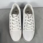 Evans Womens Lace Up Sneaker White Metal Strip Size 11 Clean Girl Preppy Casual Photo 2