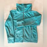 Calvin Klein Women's Fleece Marl Turquoise Jacket Full Zip Mock Neck, Medium Photo 3