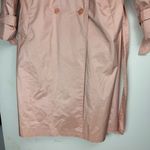 Vtg Saxton Hall Blush Pink Shimmer Trench Coat Jacket Sz 10 Belted Waist Photo 8
